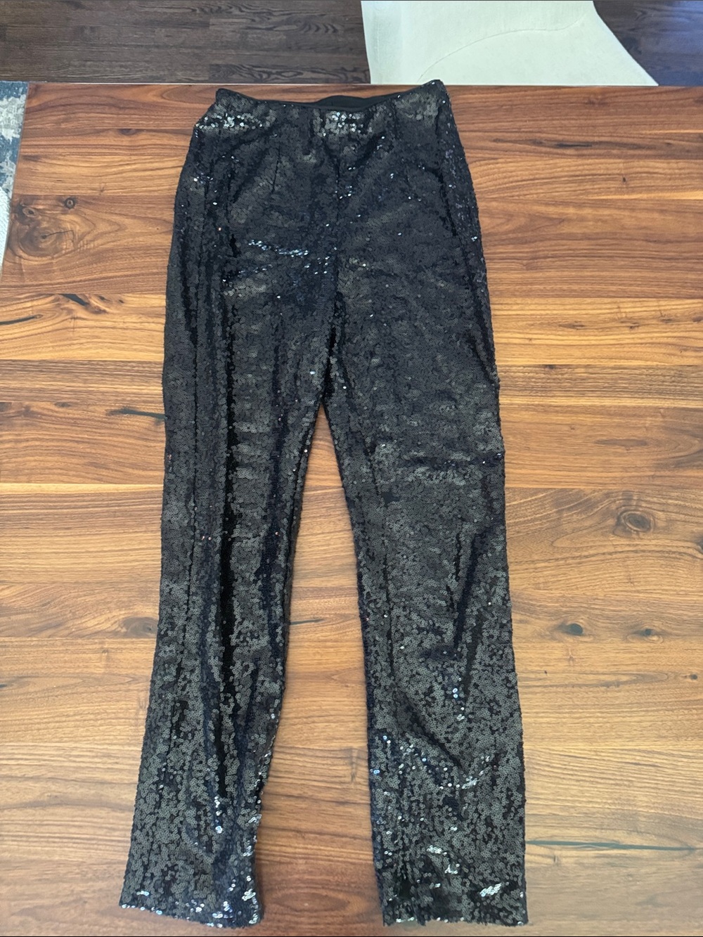 Black Sequin Slim Leg Pants